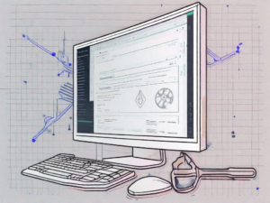 A computer screen displaying visual studio code interface with highlighted error messages and a wrench symbol indicating repair or fix