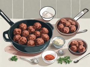 A variety of meatballs in different stages of preparation and cooking