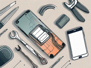 An android phone with a tool kit beside it