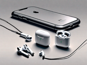 A pair of airpods with one ear tip detached and a small toolkit nearby