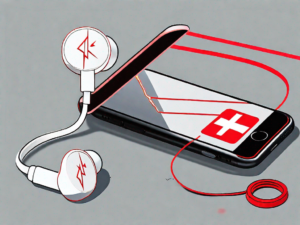 Raycon earbuds next to a charging case with a visible lightning bolt symbol to indicate charging