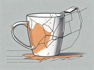 A broken mug with a detached handle