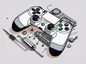 A disassembled ps4 controller with a focus on the x button