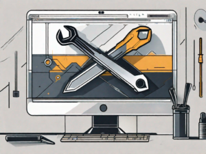 A computer screen displaying the riot client interface with a wrench and screwdriver next to it