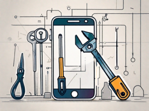 A smartphone displaying the instagram app interface with a wrench and a screwdriver nearby